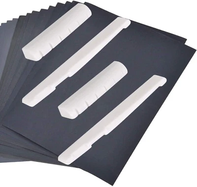 LYTIVAGEN 4 Stück Gitarre Brücke Sattel Knochen Sattel Set 2 Größe Stegeinlage Mit 5 Stück