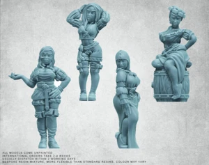 NPC TOWNSFOLK TAVERN GIRL x4 Fantasy Miniature: AoS, Frostgrave, DnD etc. - Picture 1 of 6