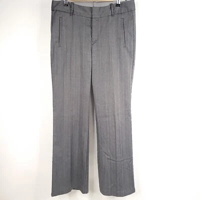 Dockers Womens Pants 12 M Gray Stripe Flare Leg Mid Rise Stretch Career Work - Image 1 of 4
