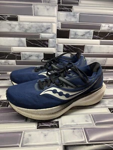 Size 9.5 W- Saucony Men’s Triumph 20 Twilight Black Blue - Picture 1 of 9