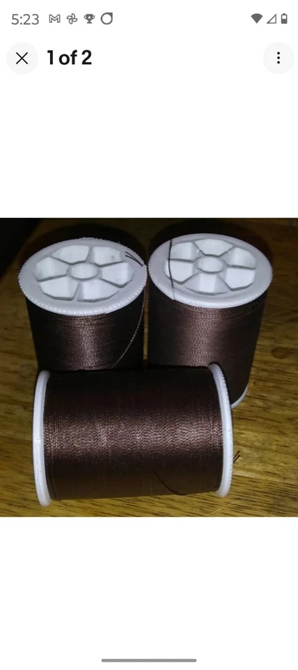 Lot 3 Spools Craft Button Poly Heavy Nylon Upholstery Thread 150 yd each BROWN - Image 1 of 2