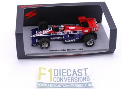 SPARK GITANES LIGIER RENAULT JS23 F HESNAULT HOLANDÉS GP 1984 F1 1-43 Foto 1 de 4