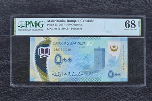 Mauritania 500 Ouguiya 2017 P 25a Polymer Gem UNC PMG 68 EPQ - Picture 1 of 2
