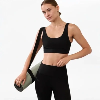 ATHLETA Breathe Rib Longline Sports Bra A-C  M Medium | Black #413252 NEW - Image 1 of 4