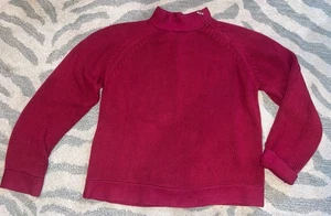 Talbots rot Baumwollmischung Stehkragen mit Reißverschluss Pullover Weihnachten Urlaub gemütlich - Bild 1 von 6