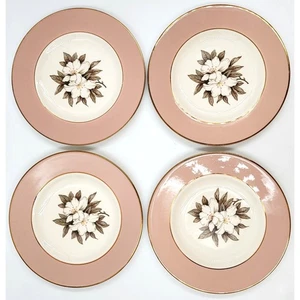 Plato de mantequilla de pan Sevron Fair Lady de 6 1/8" diseño floral con adornos dorados de porcelana fina - Imagen 1 de 6