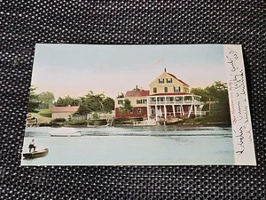 New Meadows Inn, Maine Ma 1909 Boot an der Küste, Hotel Inn Postkarte 626 - Bild 1 von 6
