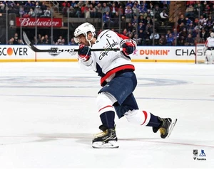 Alex Ovechkin Washington Capitals Unsigned White Jersey Shooting 11" x 14" Photo - Picture 1 of 1