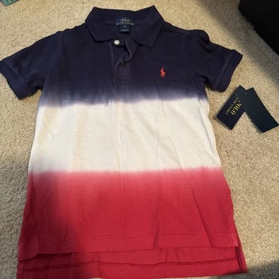 POLO RALPH LAUREN Kids' Logo Cotton Polo Shirt Tri Color 4th - Image 1 of 4