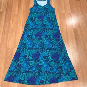Soft Surroundings Small Tank Top Dress Women's Ankle Dress Floral Blue - Picture 1 of 11