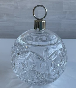 Lead Crystal Bohemian Round Covered Candy Dish Heavy 6.5” Tall - Picture 1 of 8