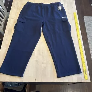 NUEVO CON ETIQUETAS AND1 Pantalones deportivos cargo para hombre 3XL azul bordado logotipo cordón polar Y2K - Imagen 1 de 7