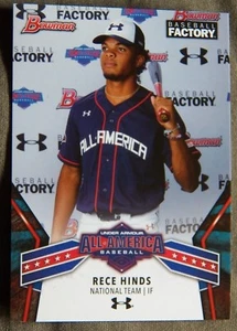 Rece Hinds 2018 Bowman Baseball Factory Under Armour All-American Card - Picture 1 of 1