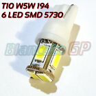 Lamp for Parking Lights Inner License Plate 6 SMD LED T10 W5W w2.1x9.5d 6000K