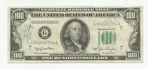 1950 $100 Chicago Federal Reserve Note Fr-2157G Clark-Snyder LOT 47 - Picture 1 of 2