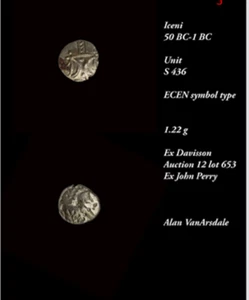 a4: Exceptional Silver ICENI Celtic Unit - much provenance (F.LIM) - Picture 1 of 3