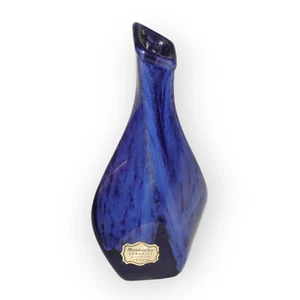 Vintage Mountainview Ceramics Blue Swirl Pottery Vase Allenford Ontario Canada - Picture 1 of 4
