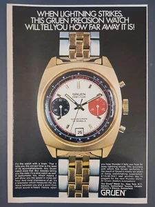 1970 DRUCK AD GRUEN Vintage Uhr Chronograph Schweiz - Bild 1 von 1