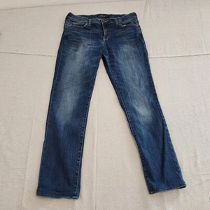 Lucky Brand Jeans Women 8/29 Dark Blue Denim Stretch Sweet Straight 32x30 - Picture 1 of 15