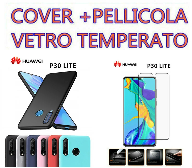 Cover Custodia morbida SILICONE TPU OPACA per HUAWEI P30 LITE + PELLICOLA VETRO - Immagine 1 di 1