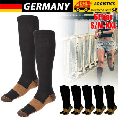 6 Paar Kompressionsstrümpfe Kompressionssocken Thrombosestrümpfe Damen Herren DE - Bild 1 von 4