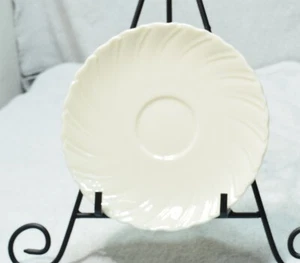 Vintage Saucer ONLY Lenox China, Sculpture Off White Swirl Border 6" - Picture 1 of 4