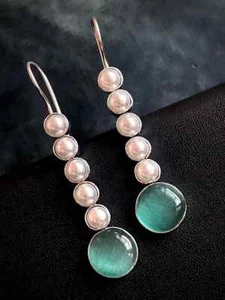 Sterling Monalisa Stone Earring - Picture 1 of 3