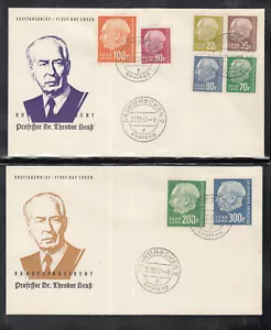 SAAR SAARLAND de 4 hermosas cubiertas FDC 1957 - Theodor Heuss - Imagen 1 de 2