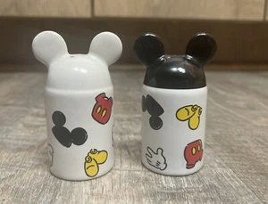 Disney Salt and Pepper Shakers Mouse Ears Black and White All Over Print - Picture 1 of 5