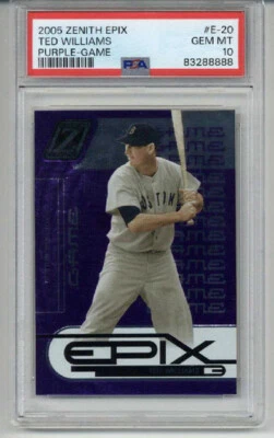 Tarjeta Donruss Epix 2005 juego púrpura Ted Williams/99 Red Sox PSA 10 POP 1 rara Foto 1 de 2
