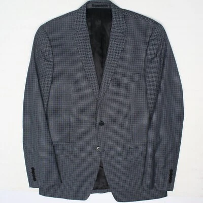 Versace Collection Mens Sport Coat 40R Blue on Blue Check Wool Jacket 50EU  - Image 1 of 4