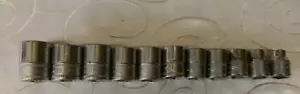 SNAP-ON 3/8" DRIVE 11PC METRIC 12PT SHALLOW SOCKET SET #212FMY 8-19MM MINUS 9MM - Foto 1 di 5
