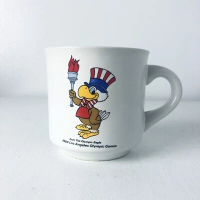 VTG Los Angeles XXII Olympiad Sam The Olympic Eagle 1984 Souvenir Coffee Mug Cup - Image 1 of 2