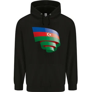 Curled Azerbaijan Flag Azerbaijani Day Football Childrens Kids Hoodie - Picture 1 of 39