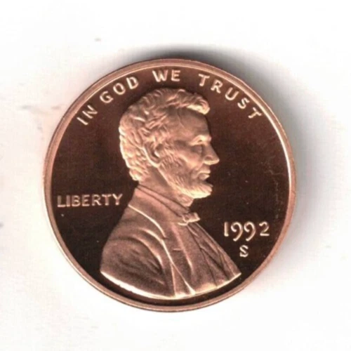 1992-S San Francisco Proof Lincoln Copper Cent Coins - Image 1 of 2
