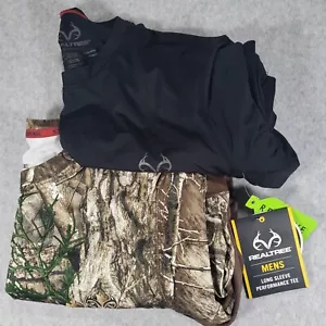 Camiseta de Caza Realtree Manga Larga Rendimiento Para Hombre Pequeña Negra, Camuflada UPF 30 - Imagen 1 de 16