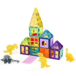 Magnetic Tiles Magnetic Building Toy 56 PCS Magnet Blocks for Kids 3D Set - Picture 1 of 11