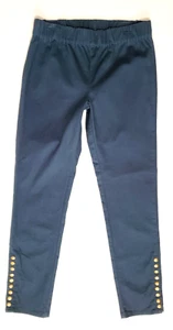 Soft Surroundings Metro Leggings w/ Snaps Sz M Pull On Stretch Pant Dk Blue Teal - Picture 1 of 6