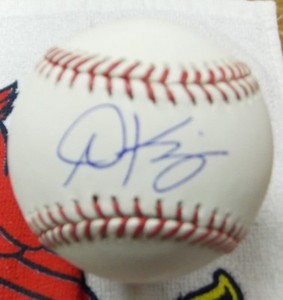 Andrew Knizner autographed Rawlings MLB Baseball- Cards Winter Warmup