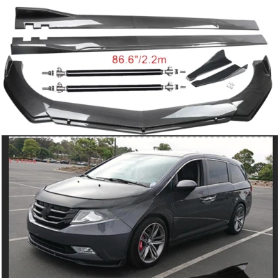 For Honda Odyssey Carbon Fiber Front Bumper Lip Spoiler Side Skirt Body Kits Foto 1 de 4
