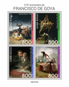 Guinea-Bissau 2021 MNH Art Stamps Francisco de Goya Paintings 4v M/S - Picture 1 of 1