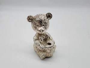 Statuina Orso in pregiato peltro con vaso di miele marcata - Foto 1 di 9