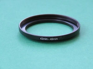 43mm-49mm Stepping Step Up Male-Female Filter Ring Adapter 43mm-49mm - Picture 1 of 2