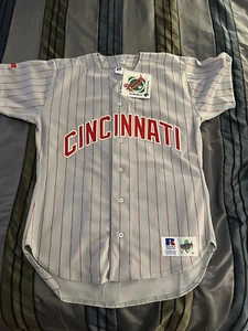 Cincinnati Reds Authentic Russell Diamond Collection Grey Jersey 44 *FLAWS* - Picture 1 of 10