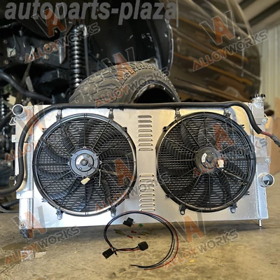 4 Rows Radiator+Shroud Fan Fits 1994 1995-2002 Dodge Ram 2500 3500 5.9L Cummins - Imagem 1 de 4