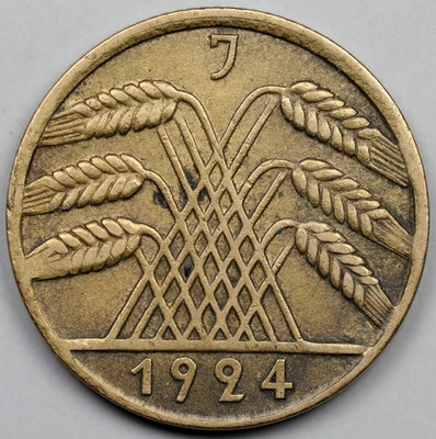 1924-J Germany 10 Rentenpfennig - Image 1 of 2