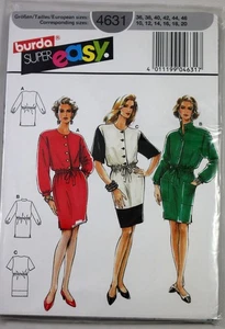 Burda Super Easy Pattern 4631 Dress 10-20 (36-46) NEW UNCUT - Picture 1 of 2