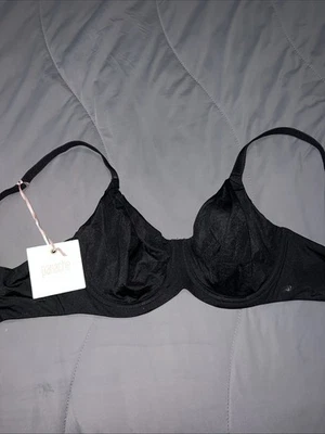 UK 30 US 30E Black Panache Porcelain Elan Underwire Bra Black New With Tags - Image 1 of 4