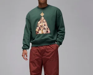 NUEVO CON ETIQUETAS Nike Jordan Brooklyn Polar Hombre Cuello Redondo Sudadera, Navidad, VACACIONES - Imagen 1 de 5