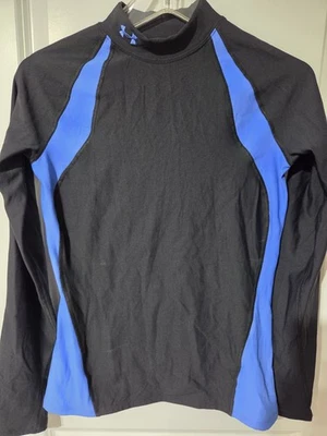 Camisa Under Armour YOUTH L Niño Niña COLDGEAR Ajustada Capa Base Azul Negra Foto 1 de 4
